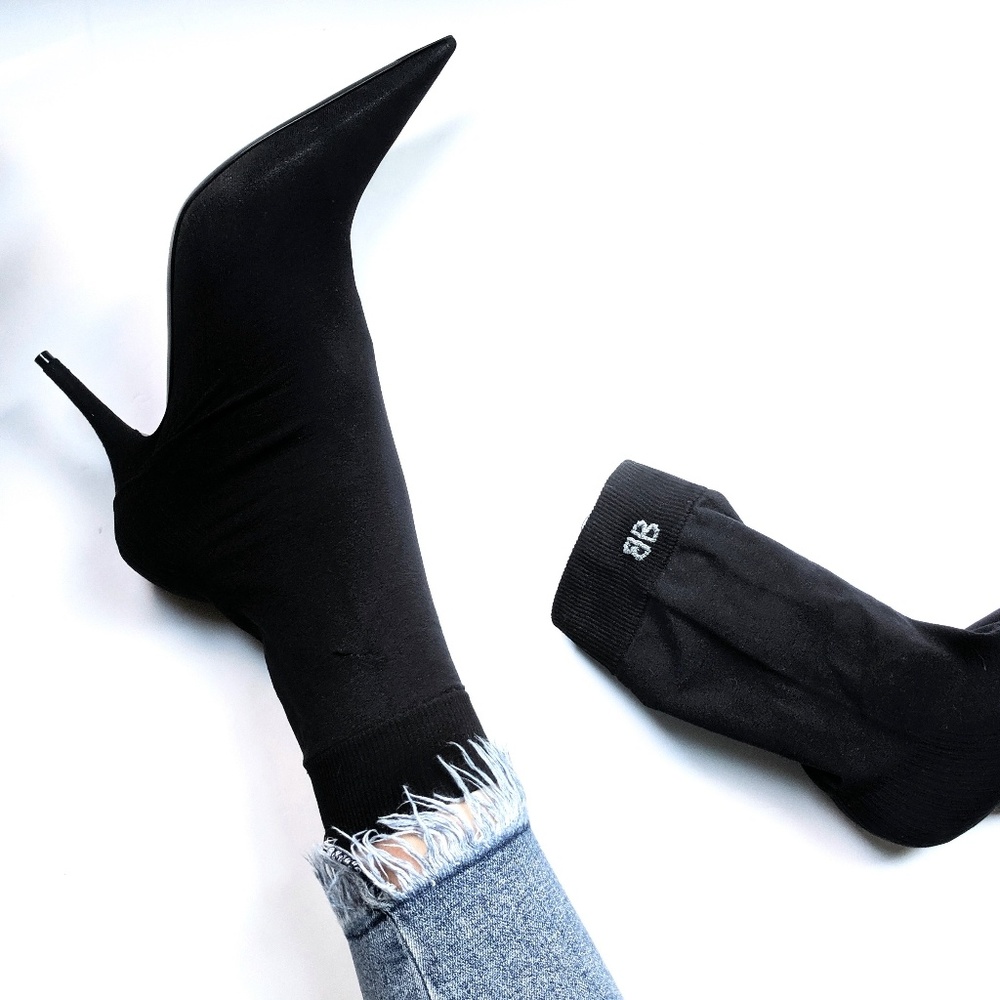 SOLD!🤩BALENCIAGA🤩Knife Jersey Sock Boots - Picture 1 of 8